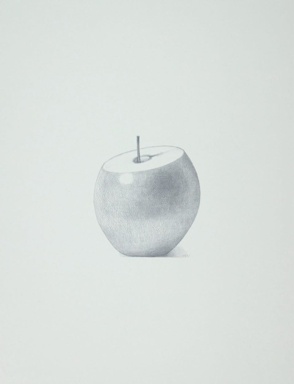 Slice, 2011, silverpoint on prepared paper, 12 x 9 inches