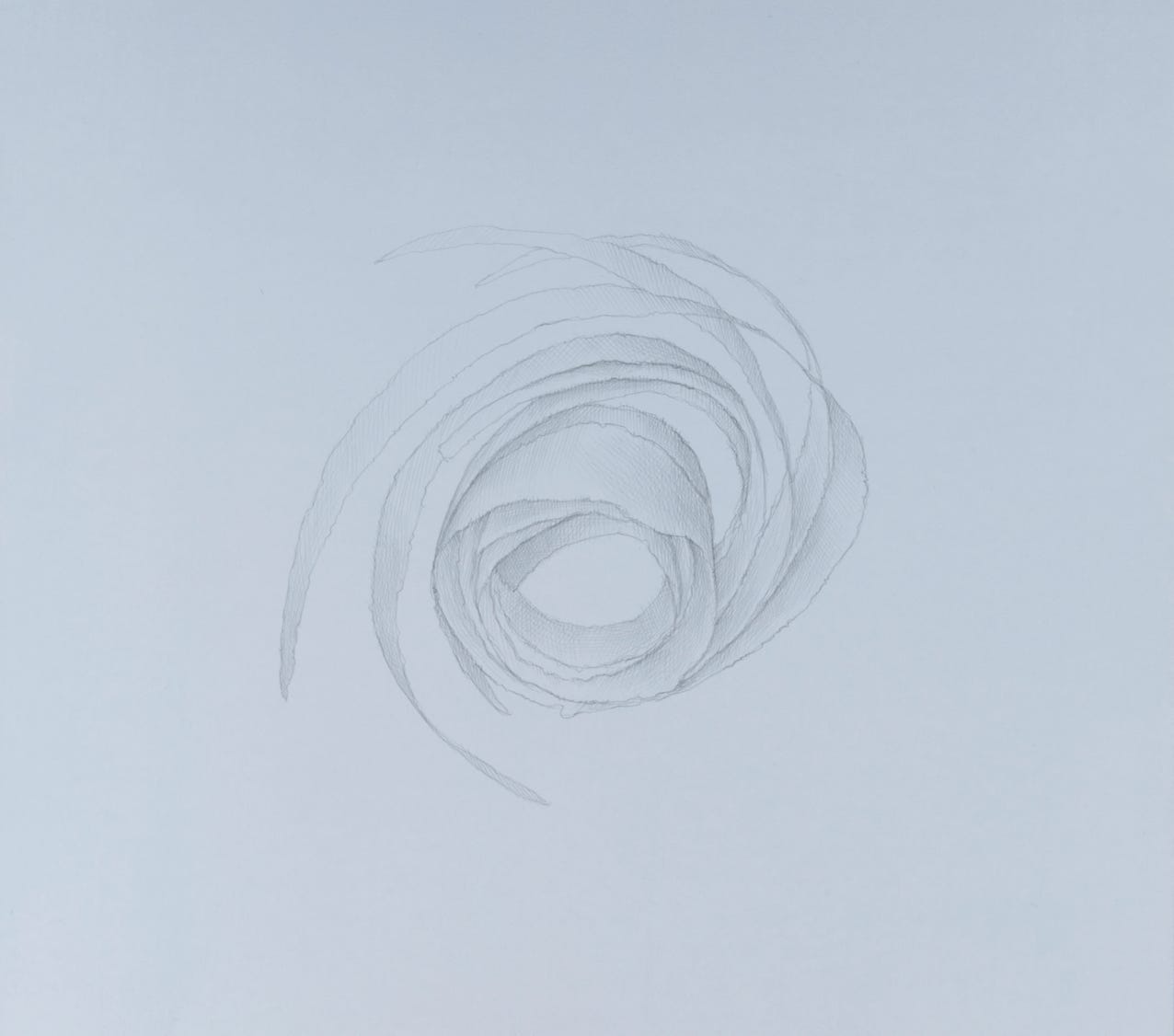 Cyclone, 2019, copperpoint on prepared paper, 11 x 11 inches