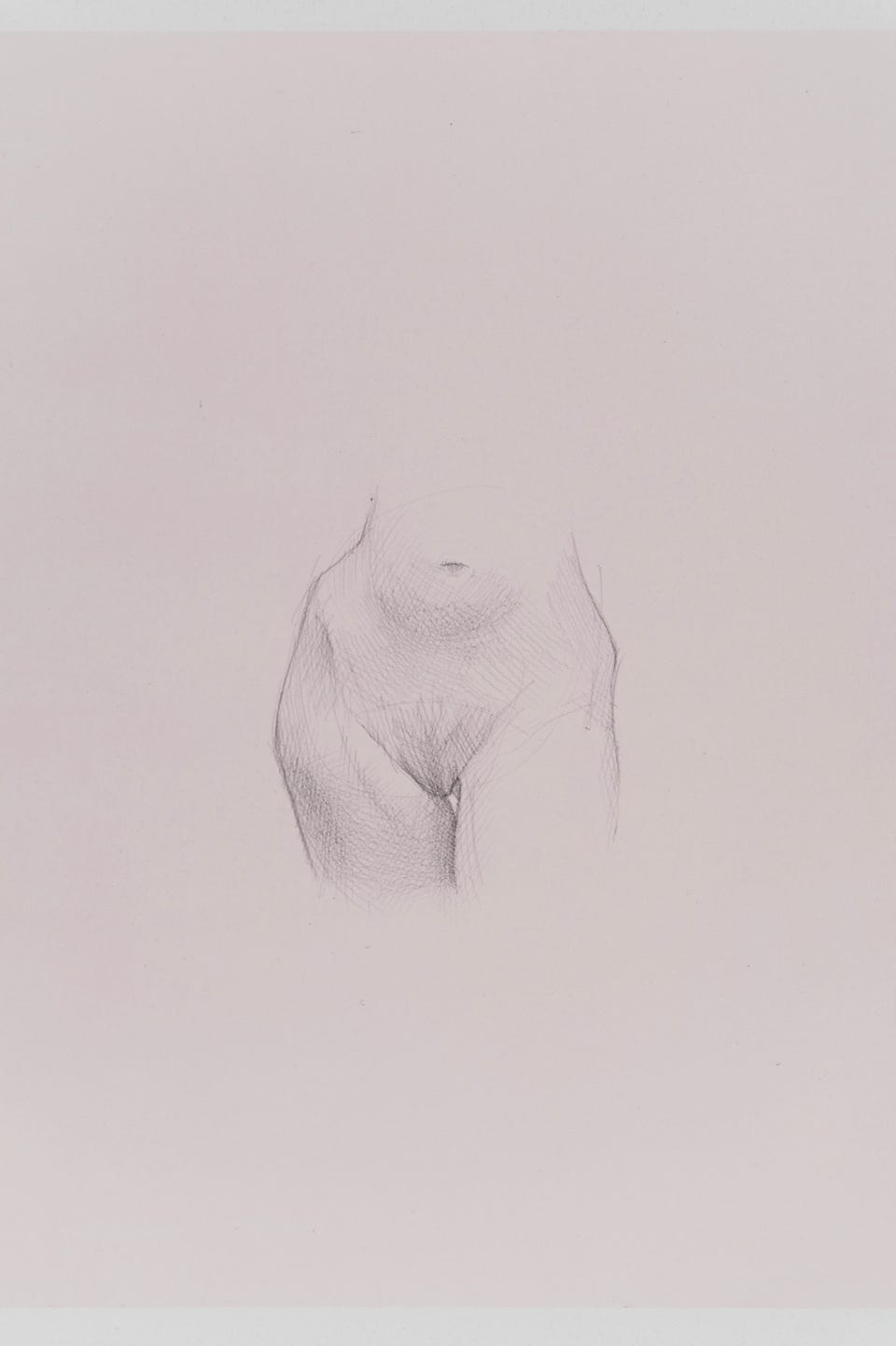 Pelvis Study, 2017, silverpoint on prepared paper, 11 x 8 inches (paper size)