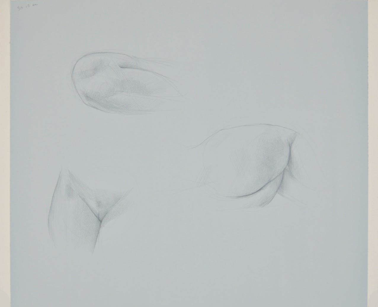 Five-Minute Figure Studies II, 2012, silverpoint on prepared paper, 12 x 14 inches (sheet size)