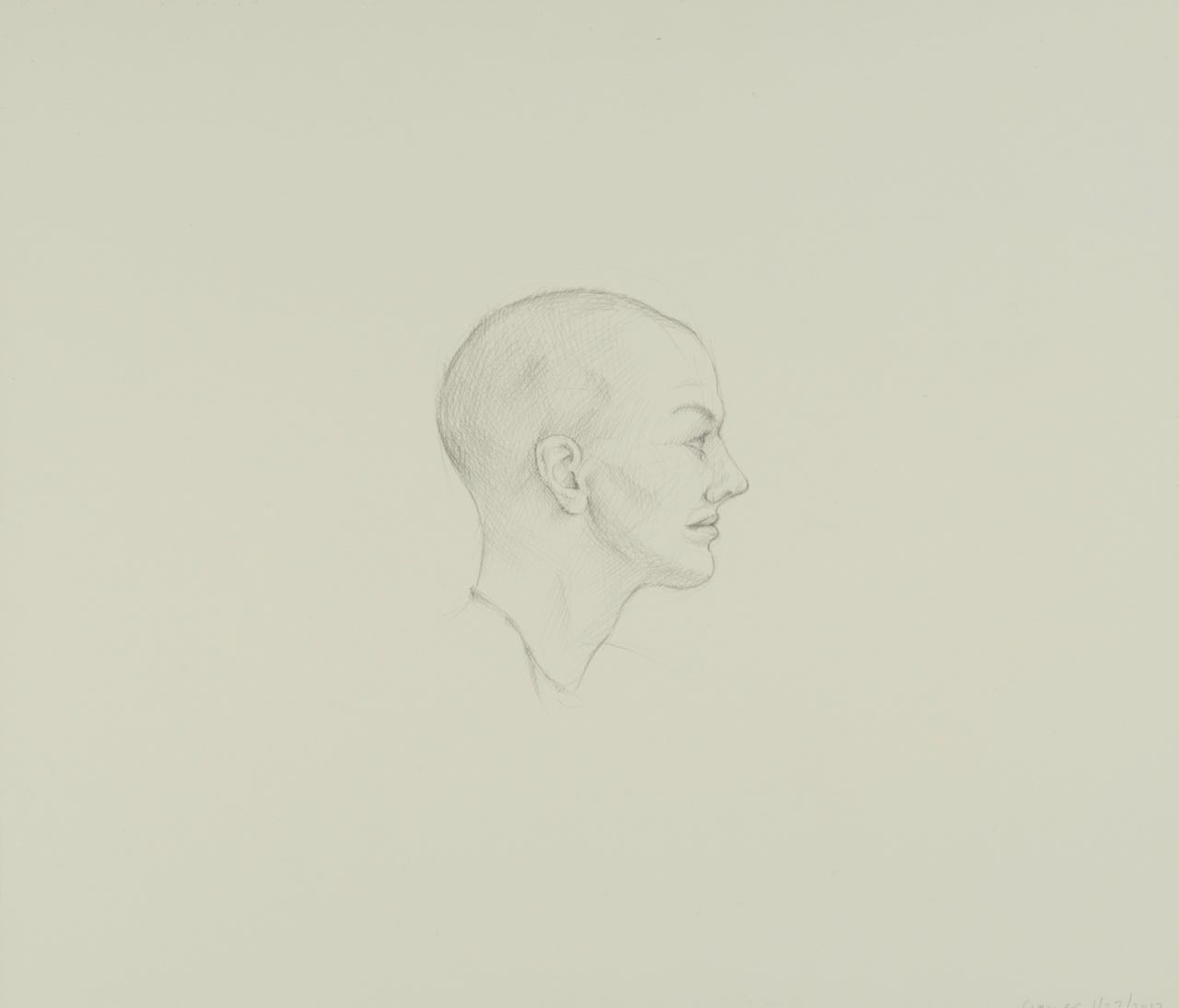 Profile of Summer, 2017, silverpoint on prepared paper, 8 3/4 x 10 inches