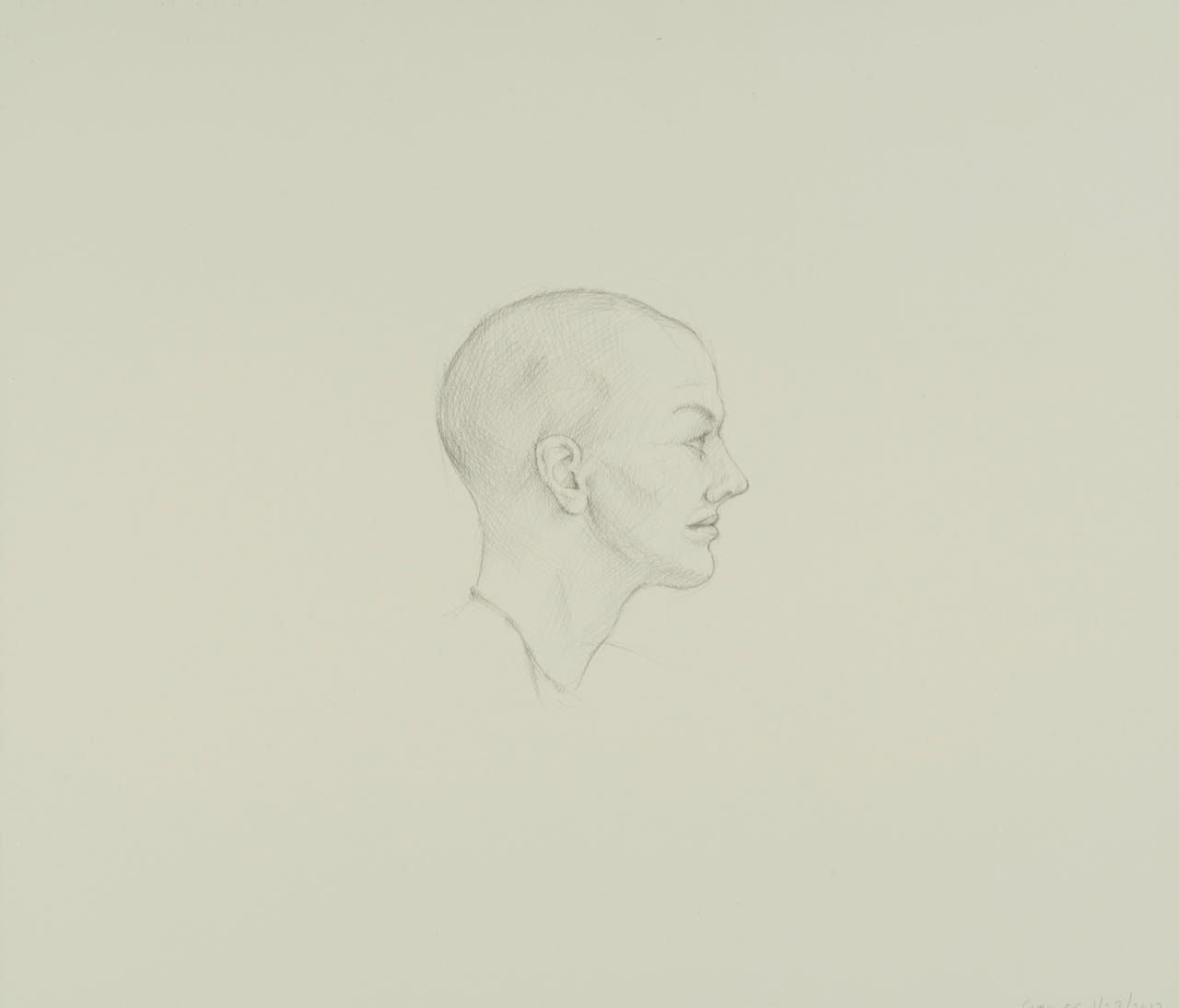 Profile of Summer, 2017, silverpoint on prepared paper, 8 3/4 x 10 inches