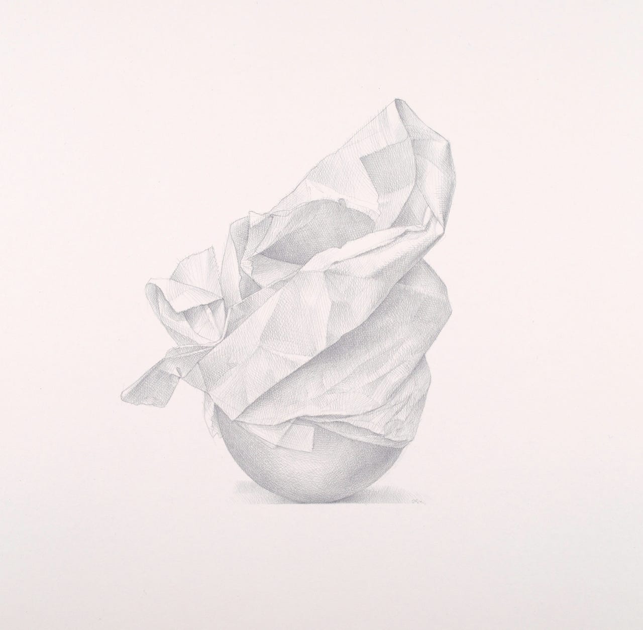 Turban, 2013, silverpoint on prepared paper, 11 x 11 inches