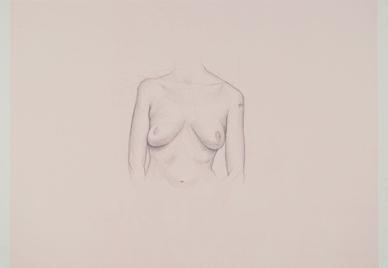 silverpoint, metalpoint, drawing, life drawing, nude figure, Tom Mazzullo