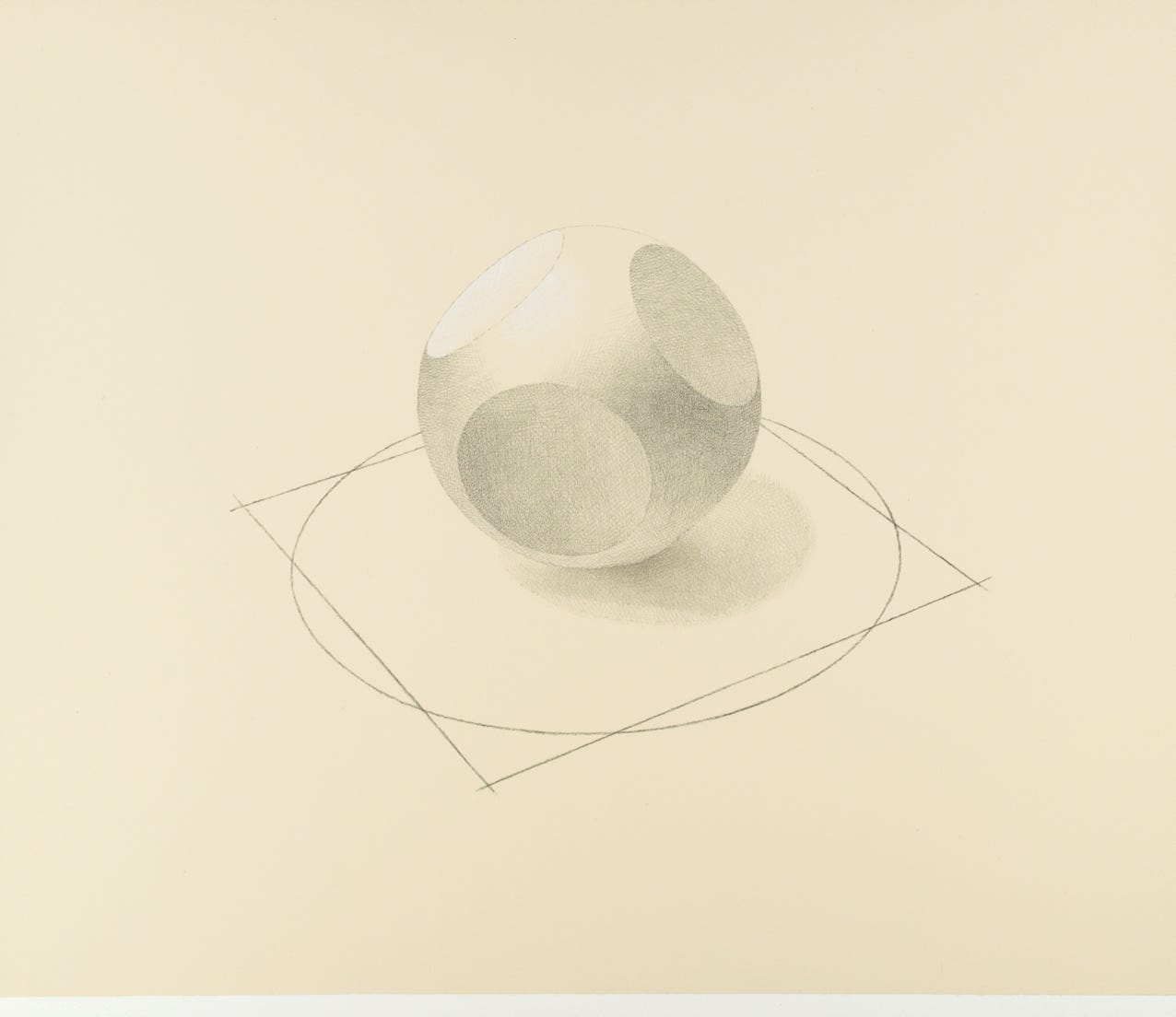 Invention No. 38, 2022, silverpoint and palladiumpoint with white gouache on prepared paper, 10  x 12 inches