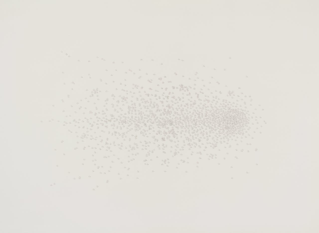 Comet, 2009, silverpoint on prepared paper, 22 x 30 inches