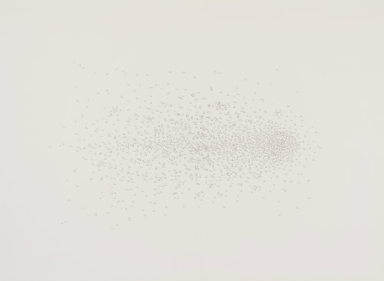 Comet, 2009, silverpoint on prepared paper, 22 x 30 inches