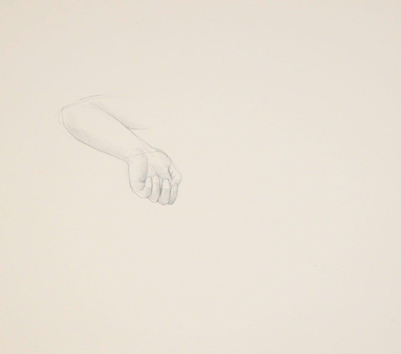 Hand Study, 2012, silverpoint on prepared paper, 8 x 10 inches