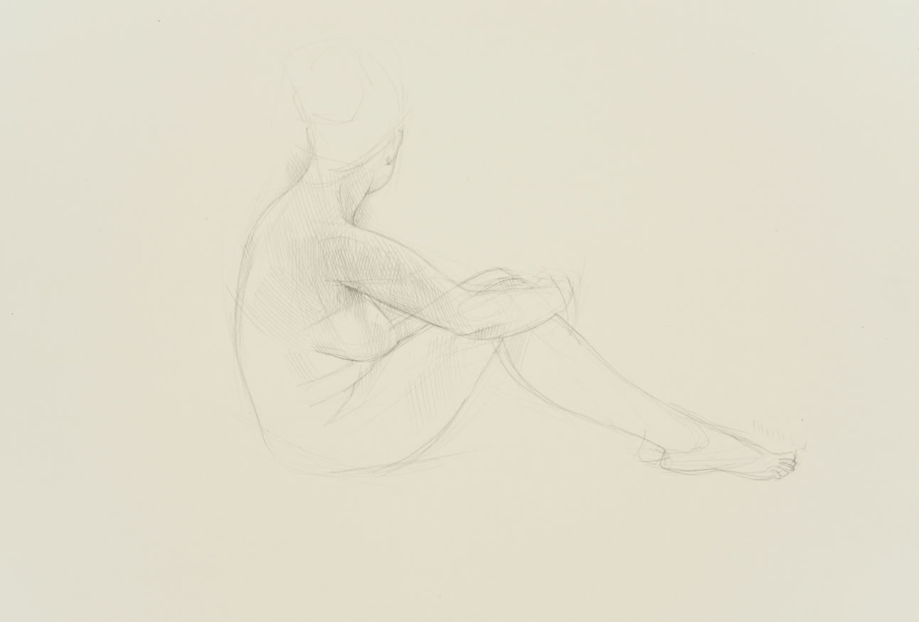 silverpoint, metalpoint, drawing, life drawing, nude figure, Tom Mazzullo