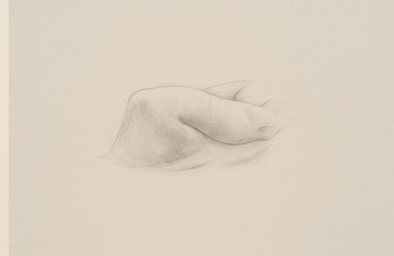 Shoulder Study, 2013, silverpoint on prepared paper, 8 x 11 inches (sheet size)