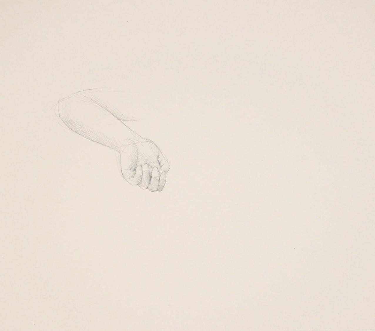 Hand Study, 2012, silverpoint on prepared paper, 8 x 10 inches