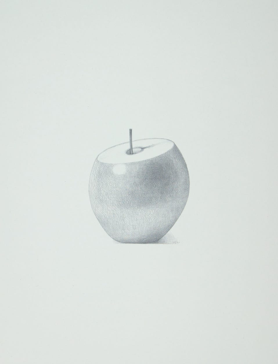 Slice, 2011, silverpoint on prepared paper, 12 x 9 inches