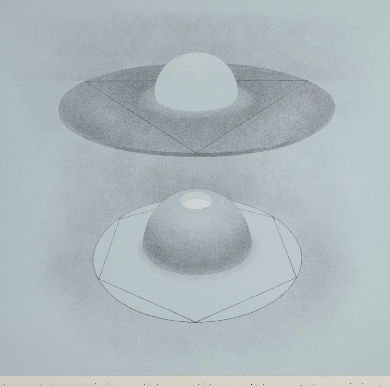 Invention No. 53, 2024, silverpoint, palladiumpoint and white gouache on prepared paper, 15⁃1/4⁃x⁃11⁃inches